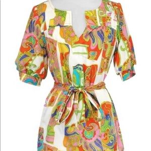 Multi-Color Print Short tie Dress